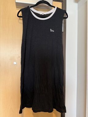 Vans Black Sleeveless Dress with White Neck Trim
